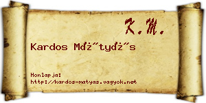 Kardos Mátyás névjegykártya