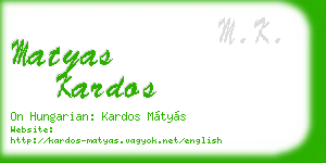 matyas kardos business card